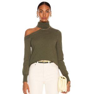 L' AGENCE Easton One Shoulder Sweater Army